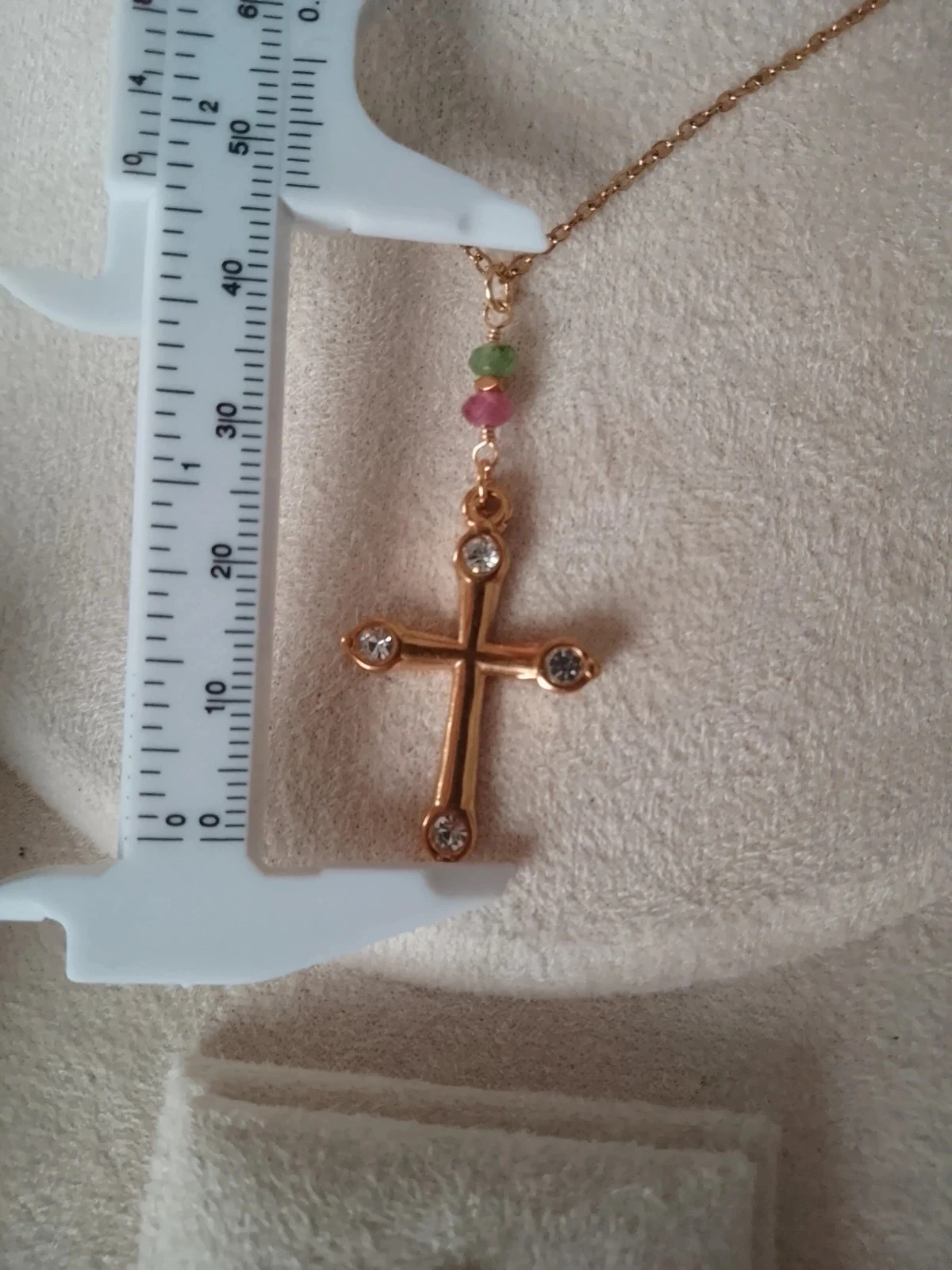 Kruis ketting, met toermalijn stenen en zirkonia – photo 2